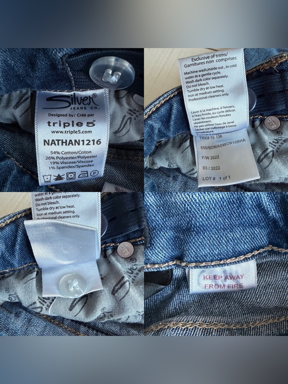 Silver Jeans Co. 5-Pocket Medium Wash Kids Blue Jeans Boys 6 - Picture 7 of 12